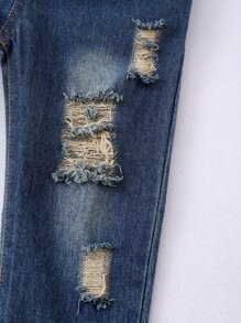 SHEIN 年輕女孩花卉印花荷葉邊上衣與破洞牛仔褲 - 彩色 - 查看 8