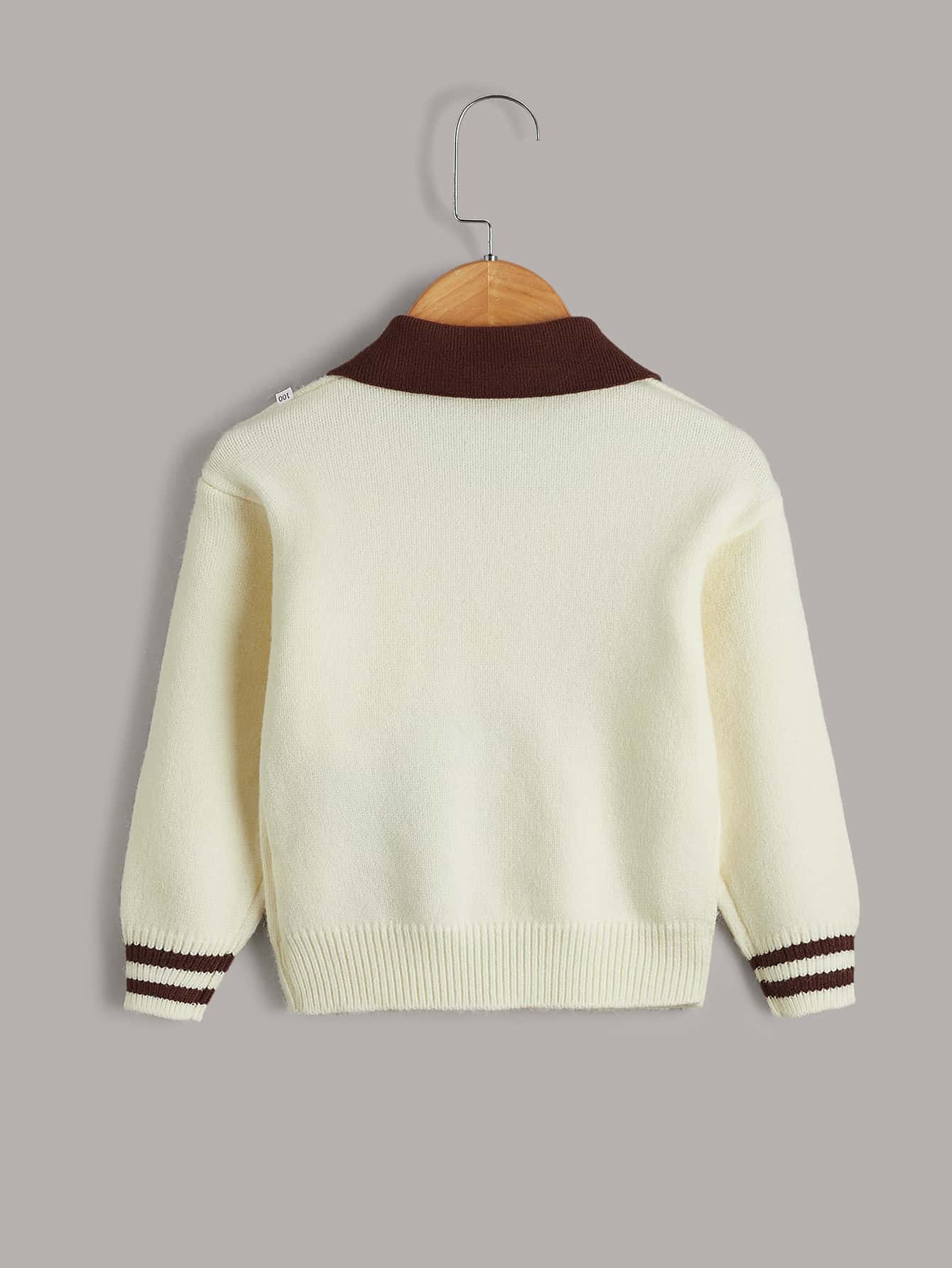 Toddler Girls Striped & Star Pattern Sweater