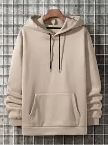 Manfinity Homme Hombres Capucha térmica con bolsillo de canguro con cordón - Caqui - Ver 1