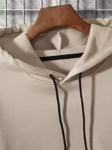Manfinity Homme Hombres Capucha térmica con bolsillo de canguro con cordón - Caqui - Ver 3