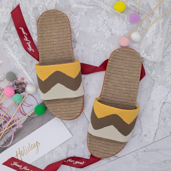 

Colorblock Espadrille Slides, Multicolor