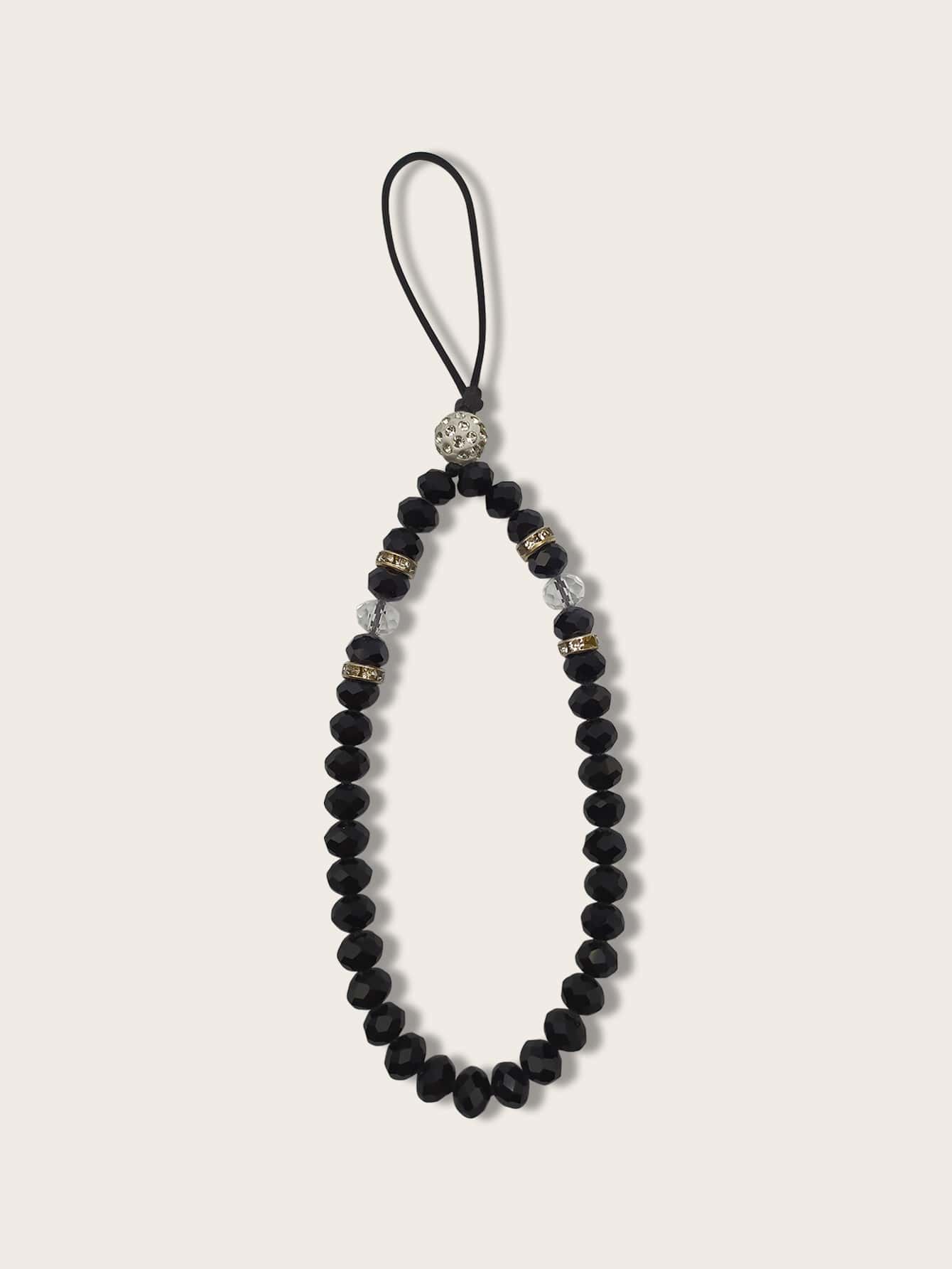 Dây buộc điện thoại di động cườm - màu đen - Xem 1