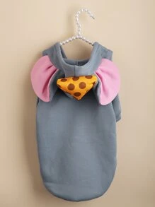 Ear Detail Pet Hoodie - Grey - View 2