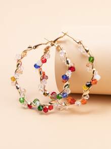 Hoa tai vòng trang trí hạt - Nhiều màu - Xem 1