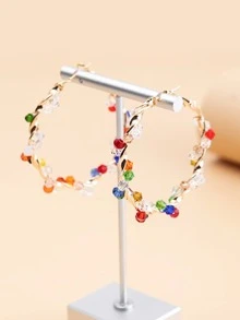 Hoa tai vòng trang trí hạt - Nhiều màu - Xem 2