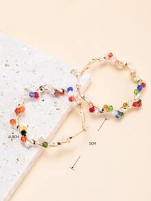 Hoa tai vòng trang trí hạt - Nhiều màu - Xem 4