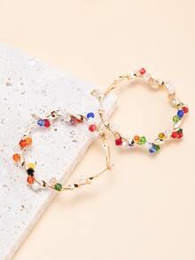 Hoa tai vòng trang trí hạt - Nhiều màu - Xem 5