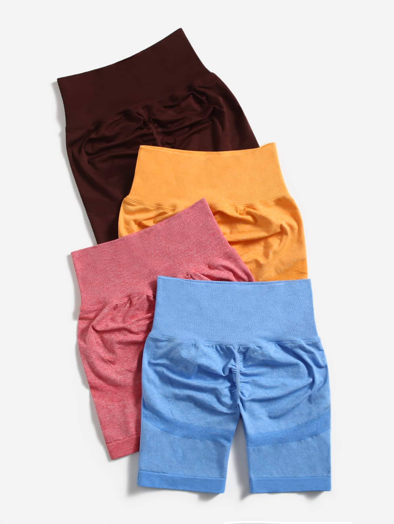 Yoga Basic 4pcs Softness Sports Cycling Shorts - Multicolor - View 1