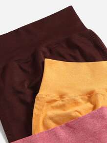 Yoga Basic 4pcs Softness Sports Cycling Shorts - Multicolor - View 5