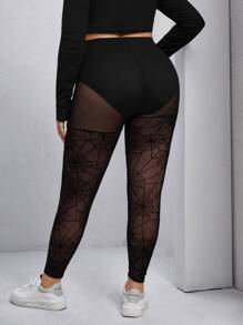 SHEIN Unity Quần lót kích thước lớn cắt màu trơn Gợi cảm - màu đen - Xem 3