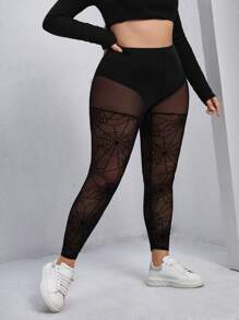 SHEIN Unity Quần lót kích thước lớn cắt màu trơn Gợi cảm - màu đen - Xem 1