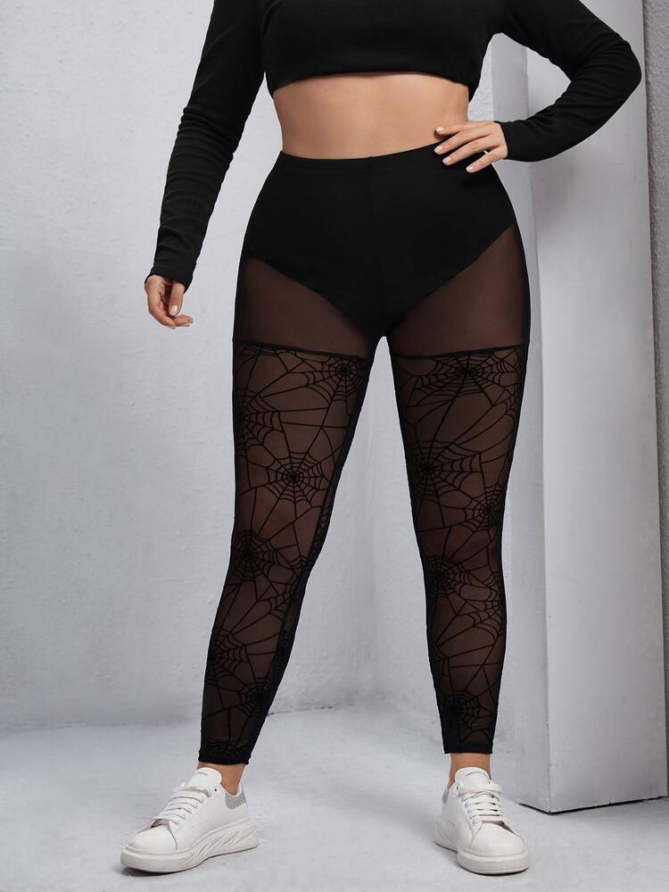 SHEIN Unity Quần lót kích thước lớn cắt màu trơn Gợi cảm - màu đen - Xem 4