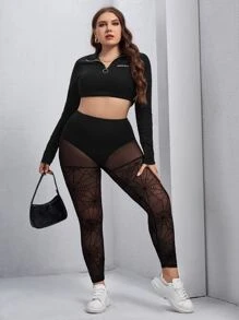 SHEIN Unity Quần lót kích thước lớn cắt màu trơn Gợi cảm - màu đen - Xem 5