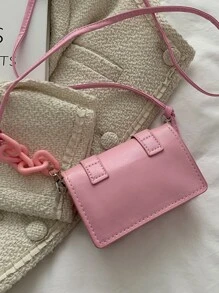 Bolso cuadrado mini solapa rosado - Rosa - Ver 7