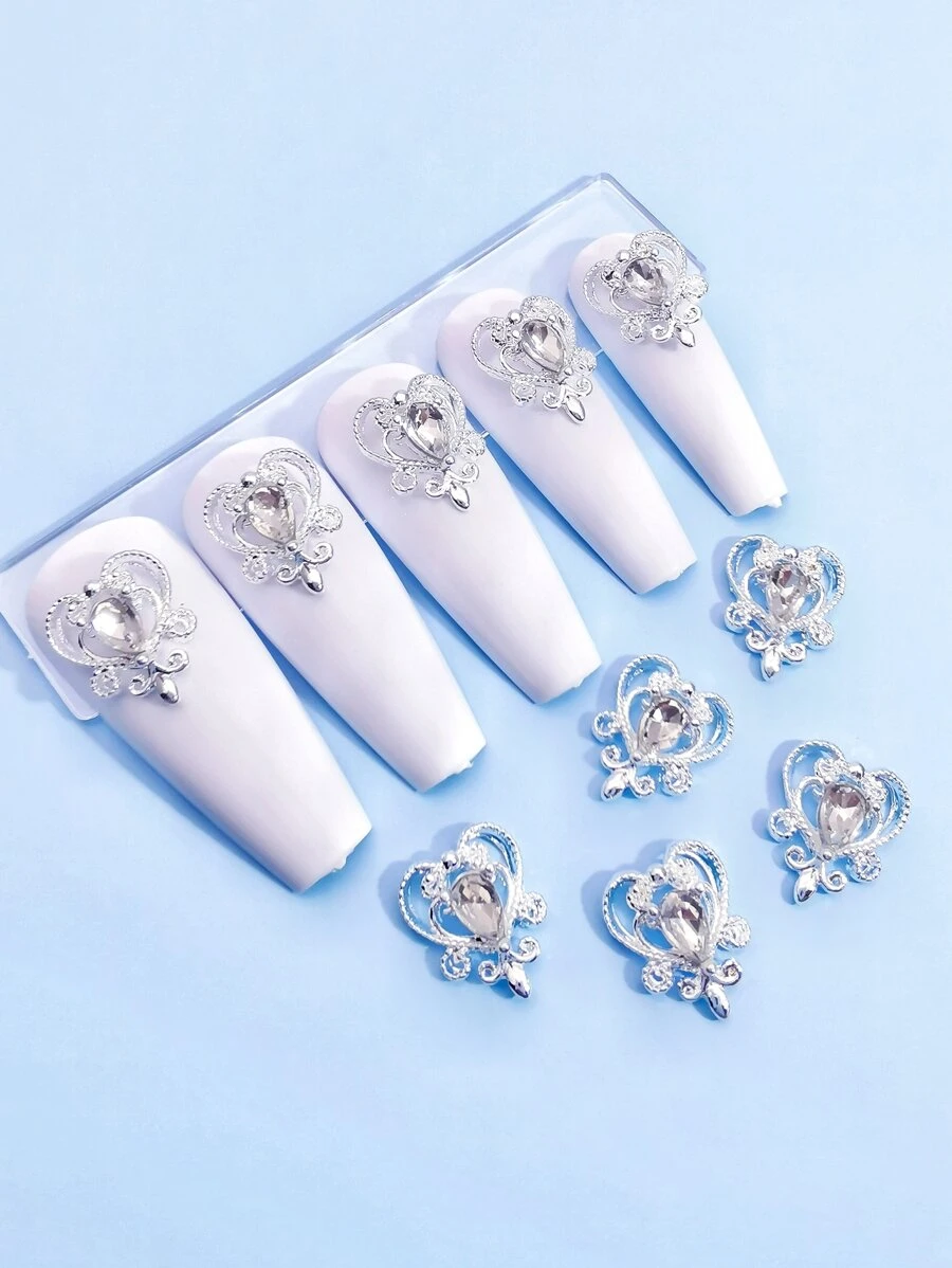 10 件心形美甲装饰 - 銀色 - 查看 1