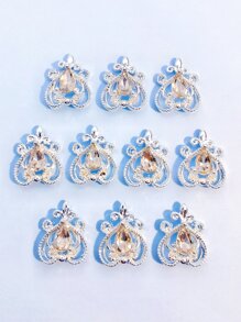 10 件心形美甲装饰 - 銀色 - 查看 2