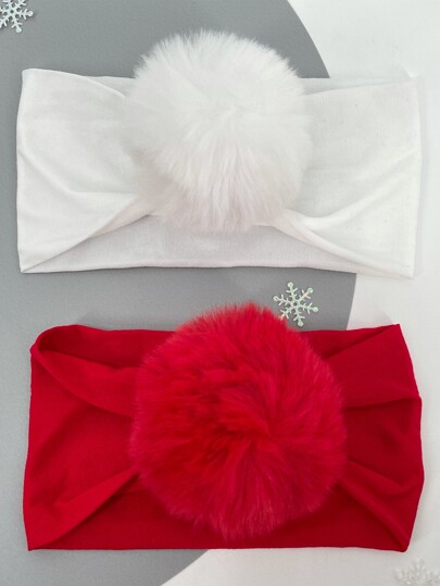 2pcs Baby Pom Pom Headband