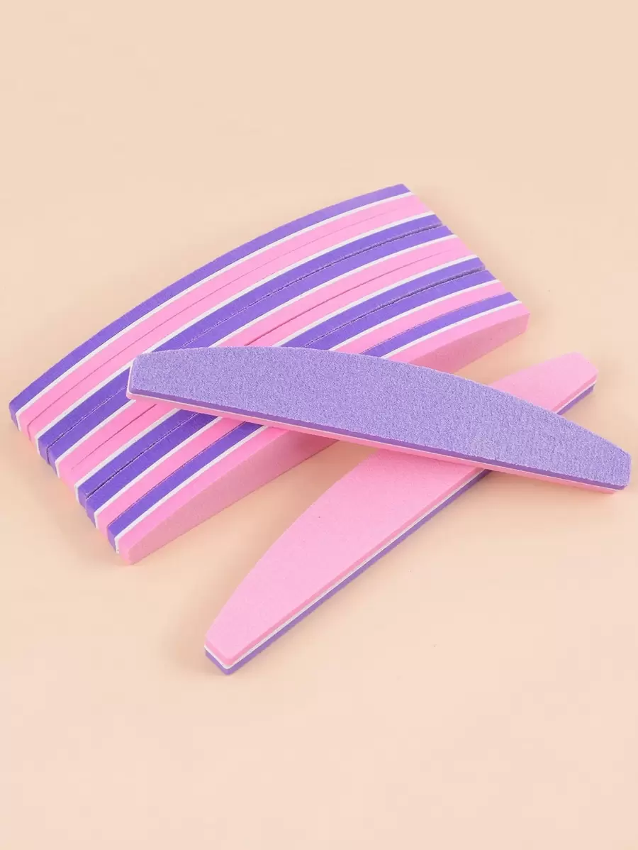 klimonla 5件套美甲抛光块，海绵材质，可水洗，双面100/180目砂纸打磨锉，适用于亚克力美甲（粉紫色），美甲用品，美甲工具，美甲艺术工具，返校季，美甲，美甲工具，适用于贴片式美甲 - 彩色 - 查看 1