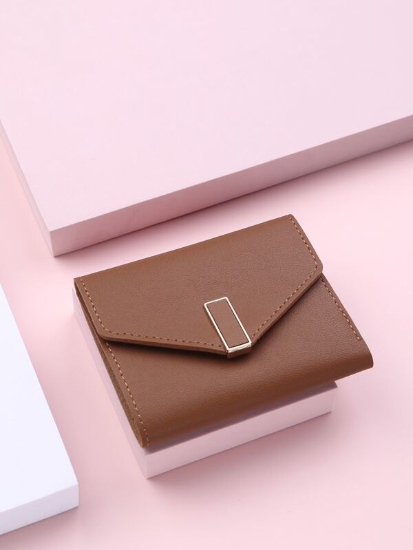 金属装饰折叠小钱包信用卡小钱包身份证窗口双折女士钱包便携，钱，现金白领人士，适合女大学生，工作，商务，通勤，办公室，周年纪念，情侣，生日礼物，情人节礼物，礼物