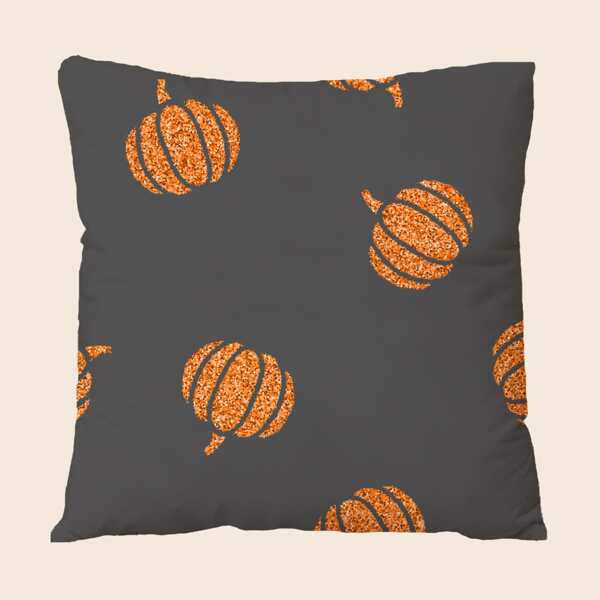 

Pumpkin Print Cushion Cover Without Filler, Multicolor