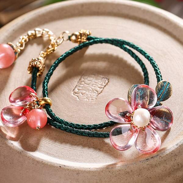 

Flower Decor Bracelet, Multicolor