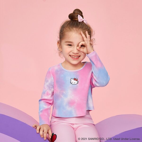 

Toddler Girls Cartoon Graphic Tie Dye Tee, Multicolor