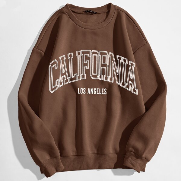 

Plus Letter Graphic Pullover, Brown