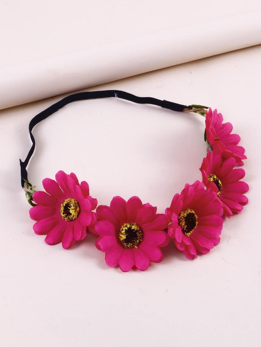 Flower Decor Hair Band - Multicolor - View 1