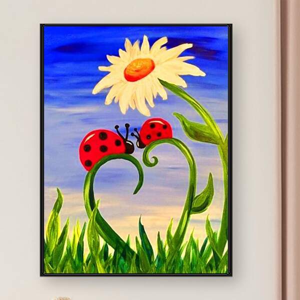 

Flower Print DIY Diamond Unframed Painting, Multicolor