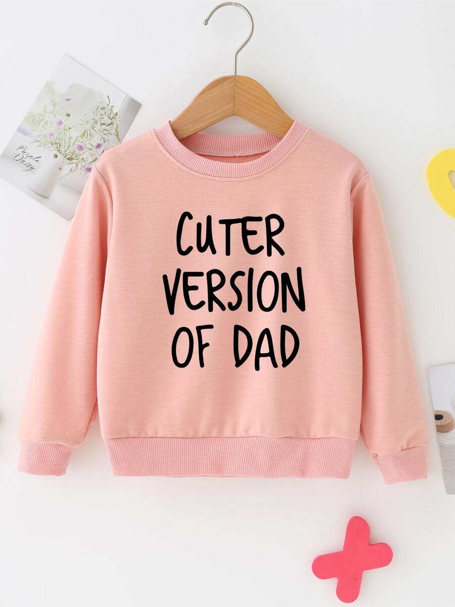 Toddler Girls Slogan Graphic Pullover - Dusty Pink - View 1