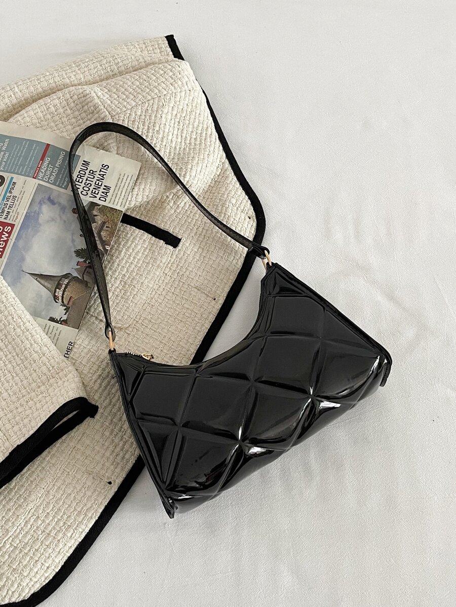 Minimalist Textured Bag - Black - View 1