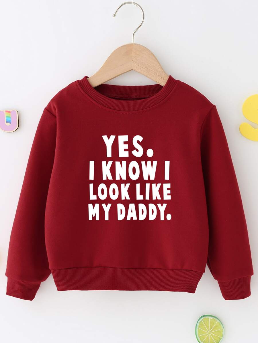 SHEIN Chàng trai trẻ Đồ họa Khẩu hiệu Áo chui đầu - Màu Đỏ Sâu - Xem 1