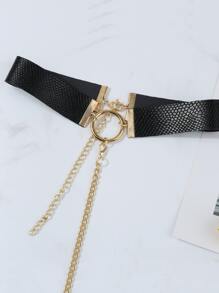 Nắp núm vú liên kết chuỗi có vòng cổ - màu đen - Xem 3