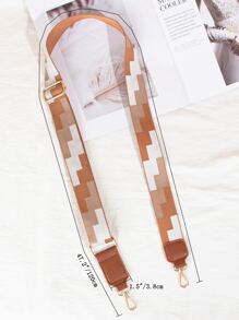 Colorblock Geometric Pattern Bag Strap Bag Accessories DIY Accessories Adjustable Replacement Shoulder Strap Stylish Durable - Brown - View 4
