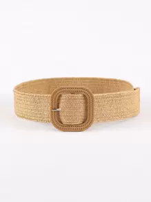 Boho 1pc Geometric Buckle Woven Belt Summer, School Fall, Autumn, Halloween - Camel - View 2