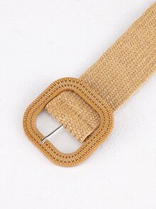 Boho 1pc Geometric Buckle Woven Belt Summer, School Fall, Autumn, Halloween - Camel - View 3