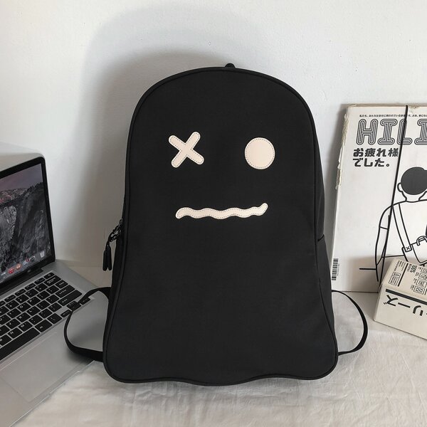 

Men Cartoon Graphic Backpack, Black