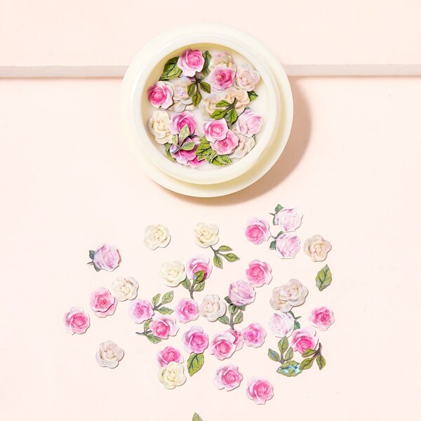 

1box Rose Shaped Nail Art Decoration, Multicolor