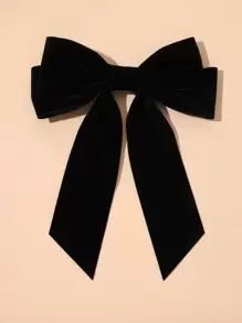 Solid Bow Decor Hair Clip For Everyday Styling Suitable For Campus Dating Vacation Daily Travel Cute Valentine's Day Claw Clips Hair Claws Hair Barrettes, School Stuff, Elegant, College, Bows, Classy, Winter Outfit Women, Hair Accessories - Black - View 1