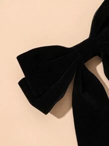 Solid Bow Decor Hair Clip For Everyday Styling Suitable For Campus Dating Vacation Daily Travel Cute Valentine's Day Claw Clips Hair Claws Hair Barrettes, School Stuff, Elegant, College, Bows, Classy, Winter Outfit Women, Hair Accessories - Black - View 3