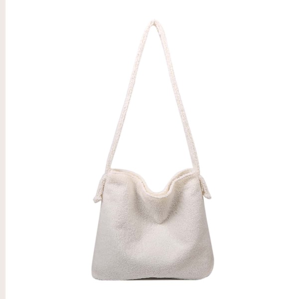 

Minimalist Fluffy Square Bag, White