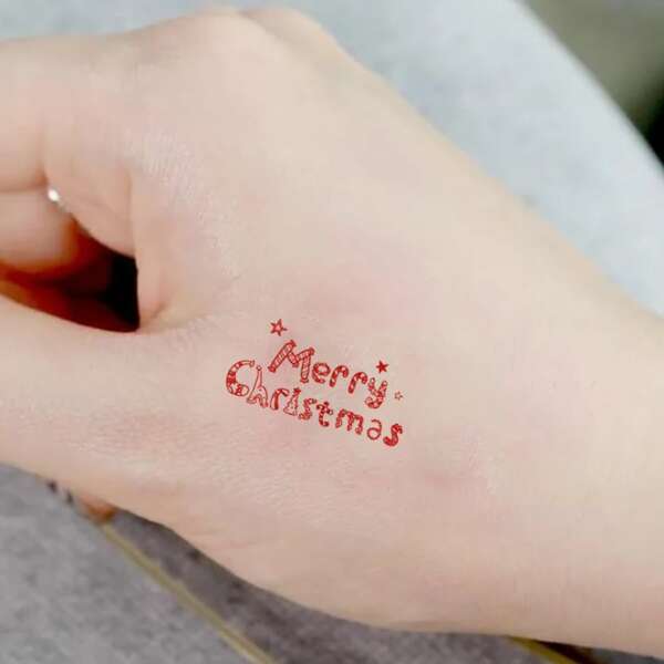 

1sheet Christmas Cartoon Graphic Tattoo Sticker, Red