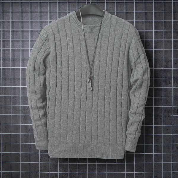 

Men Cable Knit Sweater, Grey