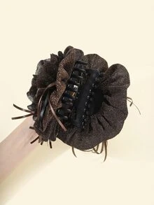 Hoa trang trí tóc Claw - Cà phê - Xem 3