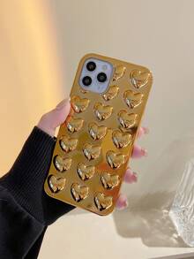 3D Heart Metallic Phone Case