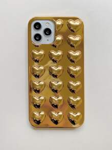 3D Heart Metallic Phone Case