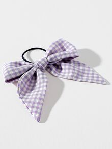 Plaid Bow Decor Hair Tie - Multicolor - View 2