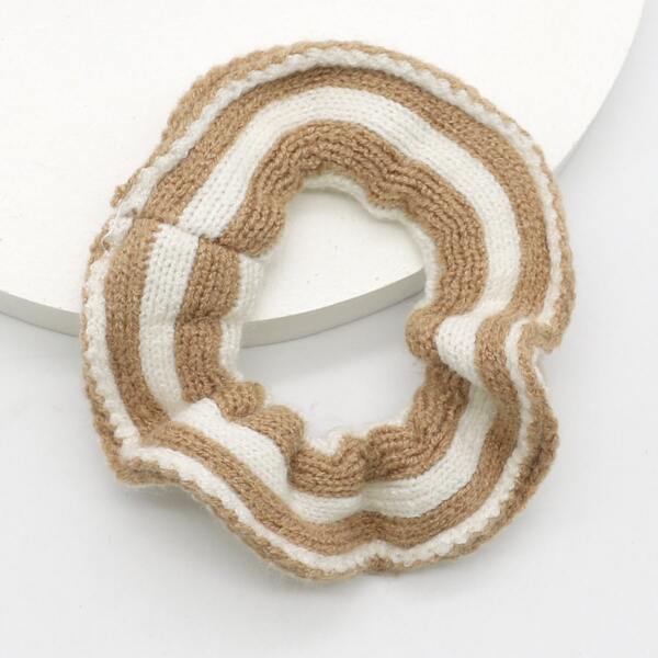 

Two Tone Striped Pattern Scrunchie, Multicolor
