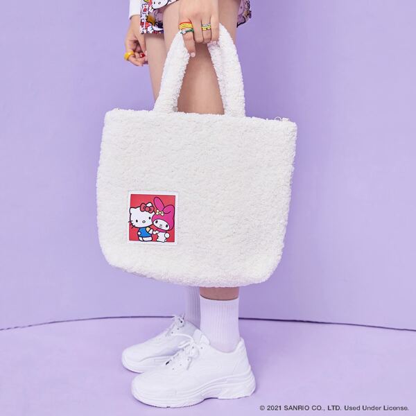 

Cartoon Graphic Fluffy Top Handle Tote Bag, Multicolor