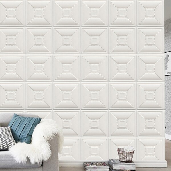 

1pc Geometric Pattern Wall Paper, White